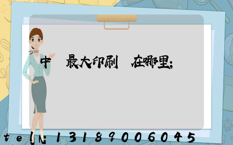 中國最大印刷廠在哪里
