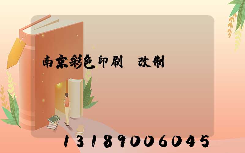 南京彩色印刷廠改制細節