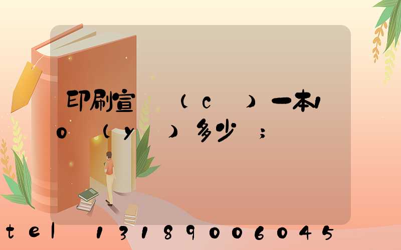 印刷宣傳冊(cè)一本10頁(yè)多少錢