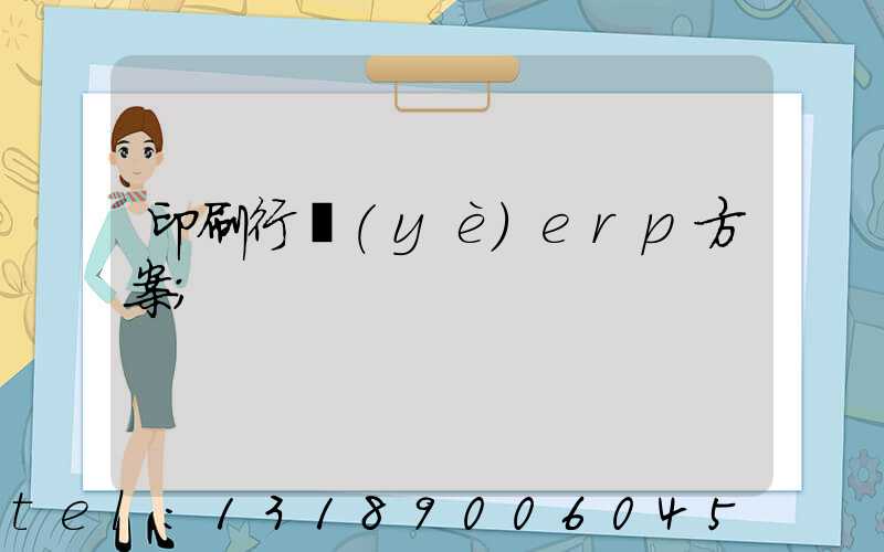 印刷行業(yè)erp方案