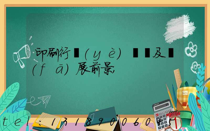 印刷行業(yè)狀況及發(fā)展前景