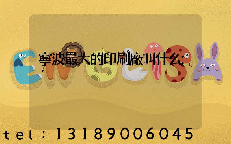 寧波最大的印刷廠叫什么