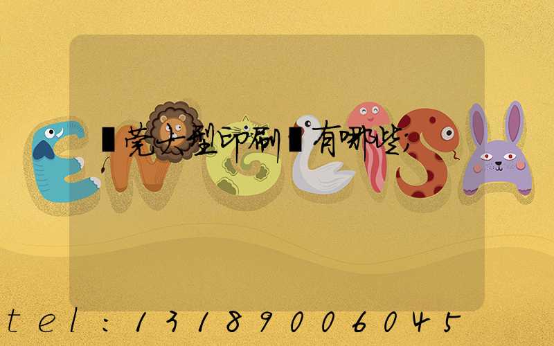 東莞大型印刷廠有哪些