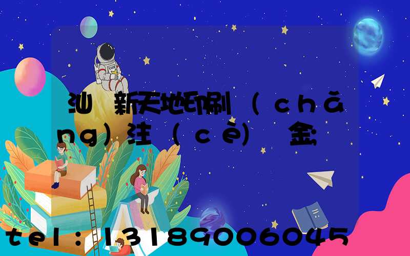 汕頭新天地印刷廠(chǎng)注冊(cè)資金