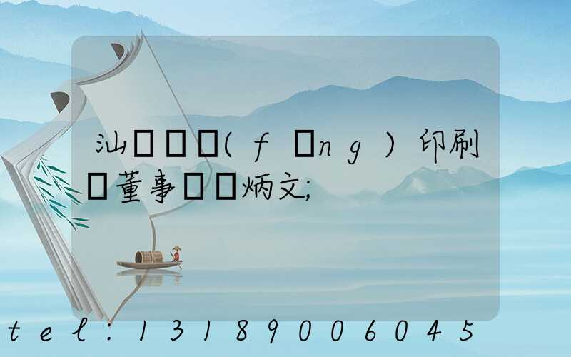 汕頭東風(fēng)印刷廠董事長黃炳文