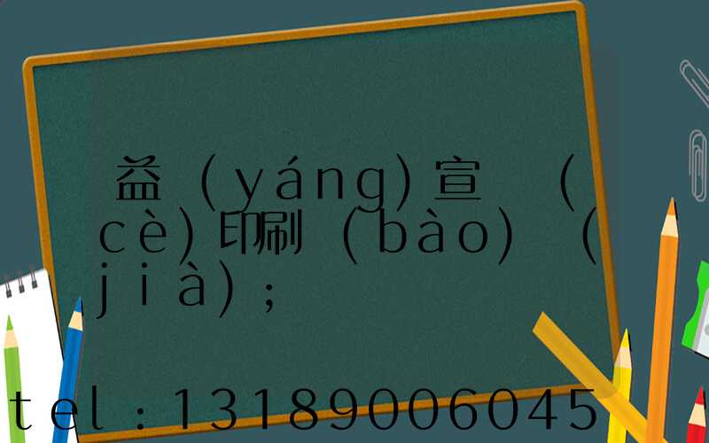 益陽(yáng)宣傳冊(cè)印刷報(bào)價(jià)